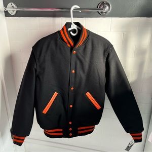 Orange and Black Holloway High School Varsity Jacket Size Small